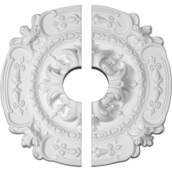 Ekena Millwork Southampton Clng Medallion, Two Piece (Fits Canopies up to 3 1/2"), 16 3/8"OD x 3 1/2"ID x 1 3/4"P CM17SO2-03500